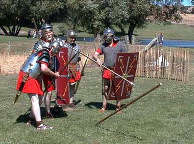 Pila are recovered for the next round of drills.