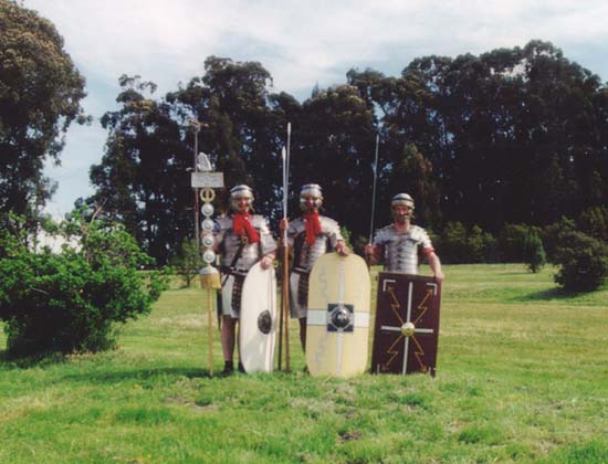 LEGIO X FRETENSIS at Point Pinole.  Present for duty are: Antony Lucius (Anthony Garbisch) Marcus Lucius (Robert Garbisch), Gaius magnus (Steve Oster).  Titus Aeldred (Doug Unsworth) joined us for the second half of this 8 - mile hike.