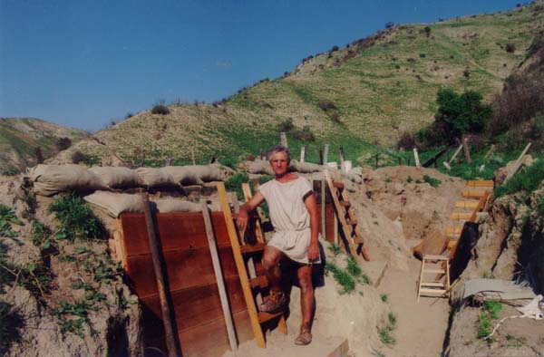 Marcus Lucius on a construction detail of building fortifications at Jackrabbit Trails (Great War site).