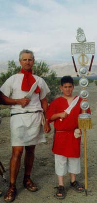 Our Centurio looks on approvingly as Severius Aedred proudly displays the LEGIO X FRETENSIS standard, a show of force intended to impress and cow the rebellious Zealots of the region who may wish to occupy the Fortress of Masada!