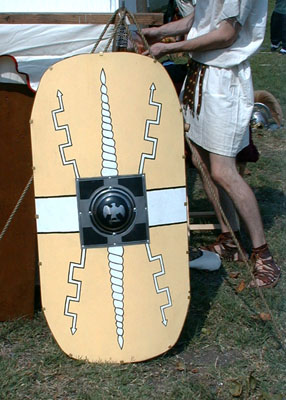 This is a view of the shield in the previous photograph with the cover off.  Centurio Marcus is quite a talented artist.