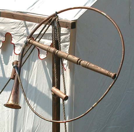 This closeup image is of the cornu, a horn used by the Roman legions which was played by a cornicen.